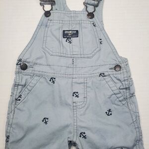 OshKosh B'gosh Blue Anchor Print Overalls 12m